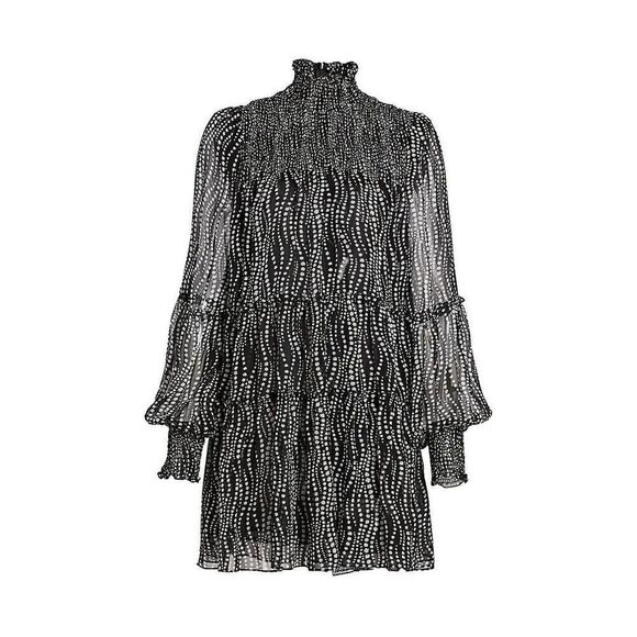 Cinq a Sept Daisy Chain Rika Mina Love Note Turtleneck Long Sleeve Mini Dress Si - Picture 1 of 12